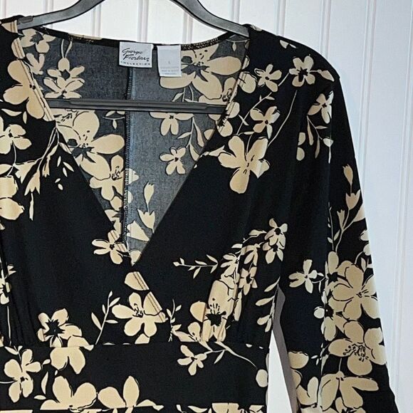 Giorgio Fiotline dress women’s size large flower core vneck tie waist 3/4 sleeve - Picture 6 of 12